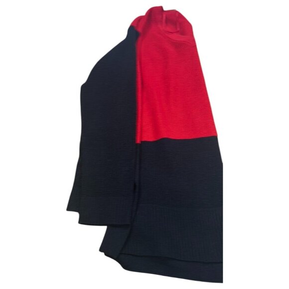 Vince Camuto Red Black Colorblock Sweater | Size XS V-Neck Pullover Top - Picture 3 of 5